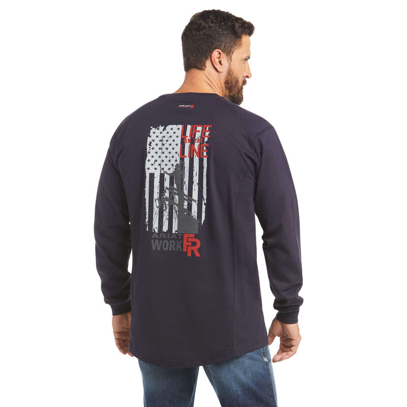 Ariat Hemden Herren - Fr Air Life On The Line Graphic Navy ( XTUWY-7034 )